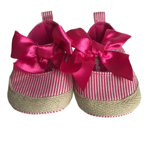 Pink & White Striped Baby Shoes - Picture 8 of 10